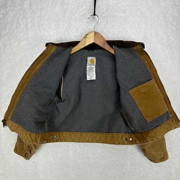 Carhartt Detroit Jacket Sherpa‎ Lined Youth Medium (8/10) YYJ97 BRN Brown - Picture 2 of 12